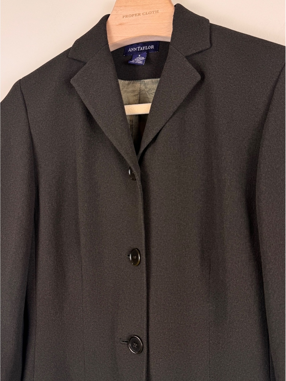 Ann Taylor Vintage Black Skirt Suit Set Blazer Pencil Skirt Size 4 Career - Picture 4 of 13